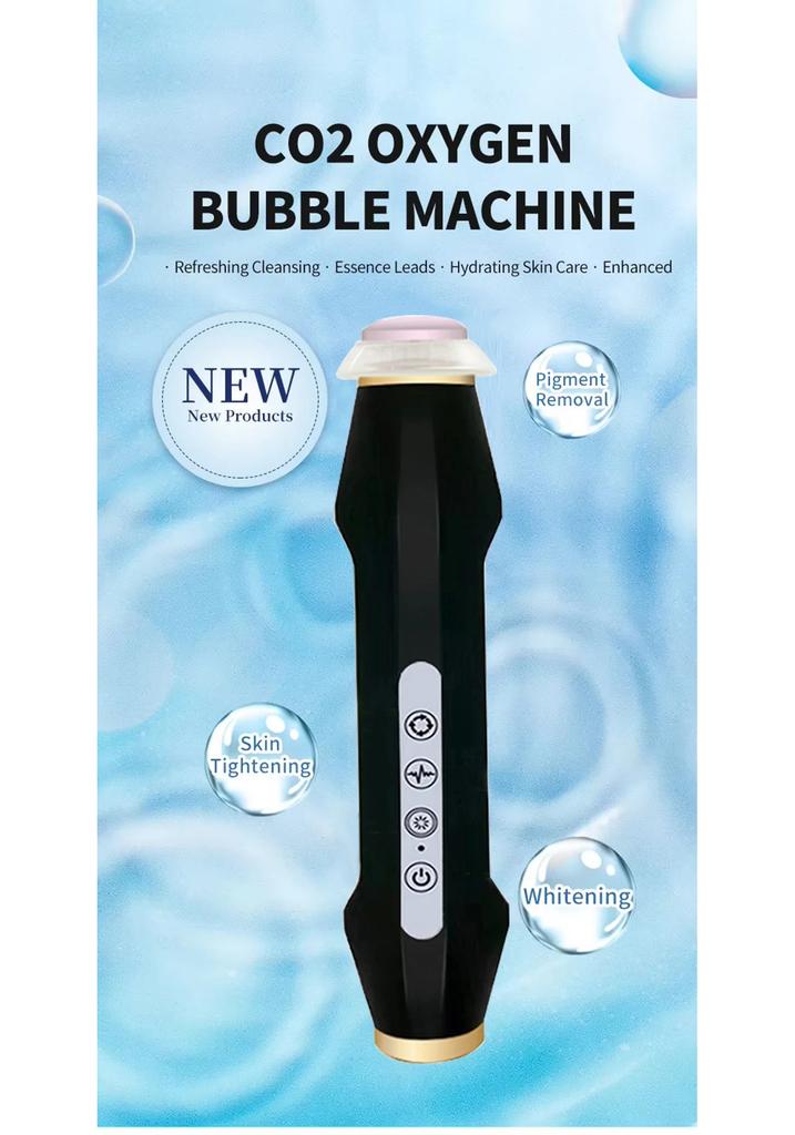 CO2 Sauerstoff Blasen Stift Design Tragbar Wiederaufladbar Peeling Gerät Handheld Gesichtsreinigungsmaschine SPA Schönheitskapseln