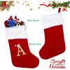 20 Inches Monogram Christmas Stockings with Letters, Large Super Soft Christmas Stockings Red Velvet with White Super Soft Plush Cuff for Christmas