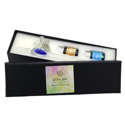 Fourcart Cute Handmade Glass Pen Flower Blue 2-Color Set