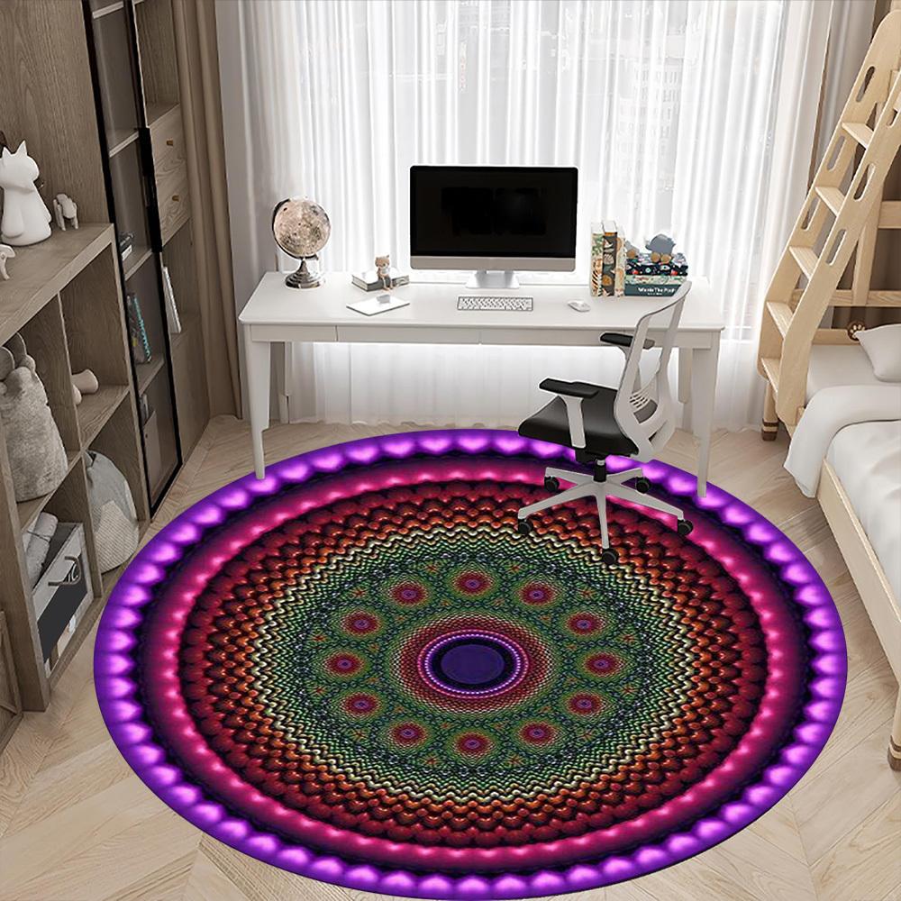 1pc Mandala Pattern Chair Carpet for Office Non-Slip Mat for Office - Decorative Floor Mat yy251030251