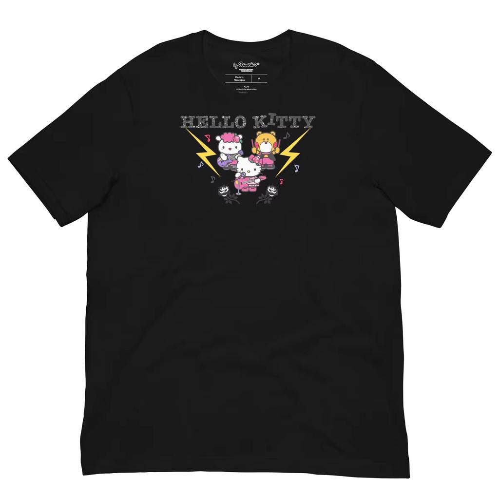 2026 New Summer HelloKitty Cute Print Tee Casual Short Sleeve Cotton Tops for Adults Kids Sweet Kawaii Style Daily Outfit