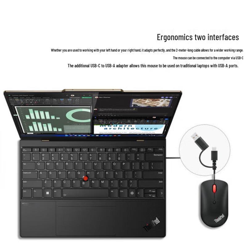 Lenovo ThinkPad Compact Wired Blue Light Mouse