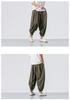 2024 Men's Linen Casual Pants: Chinese & Japanese Style, Loose Wide Leg, Tapered Plus Size Harem Carrot Pants