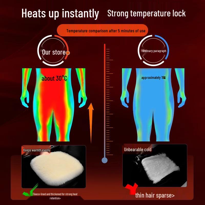 Winter Furry Car Seat Cushion for Women - Rear/Sedan Use