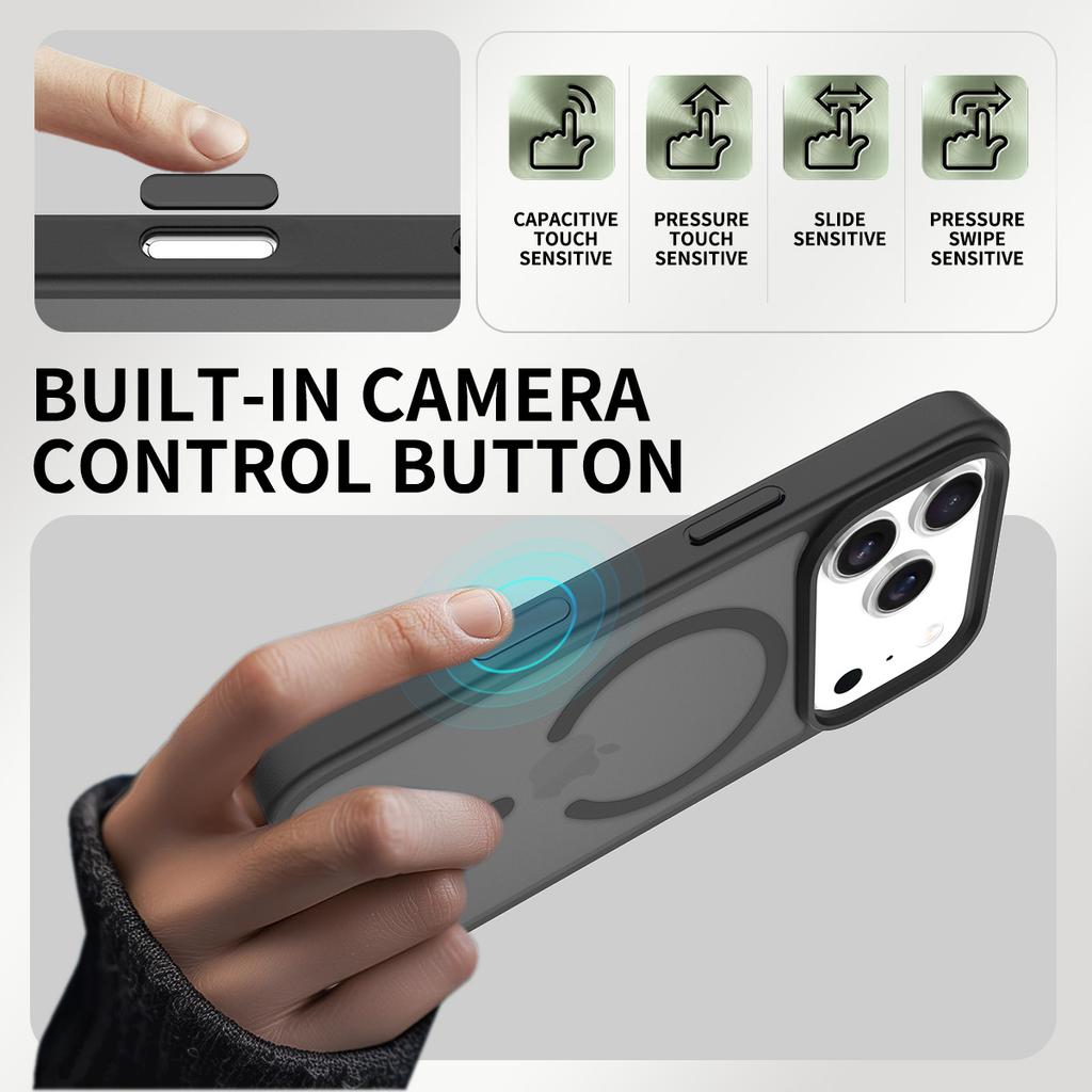 For iPhone 17 Pro Matte Case,Compatible with MagSafe Shockproof Protection Translucent Cover For iPhone 17 Air/17 Pro Max/17