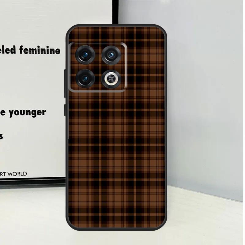 Brown Plaid For OnePlus Nord CE 5 2 3 4 Lite N20 N30 Case For OnePlus 15 13 12 11 10 Pro 10T 12R 13R 13T