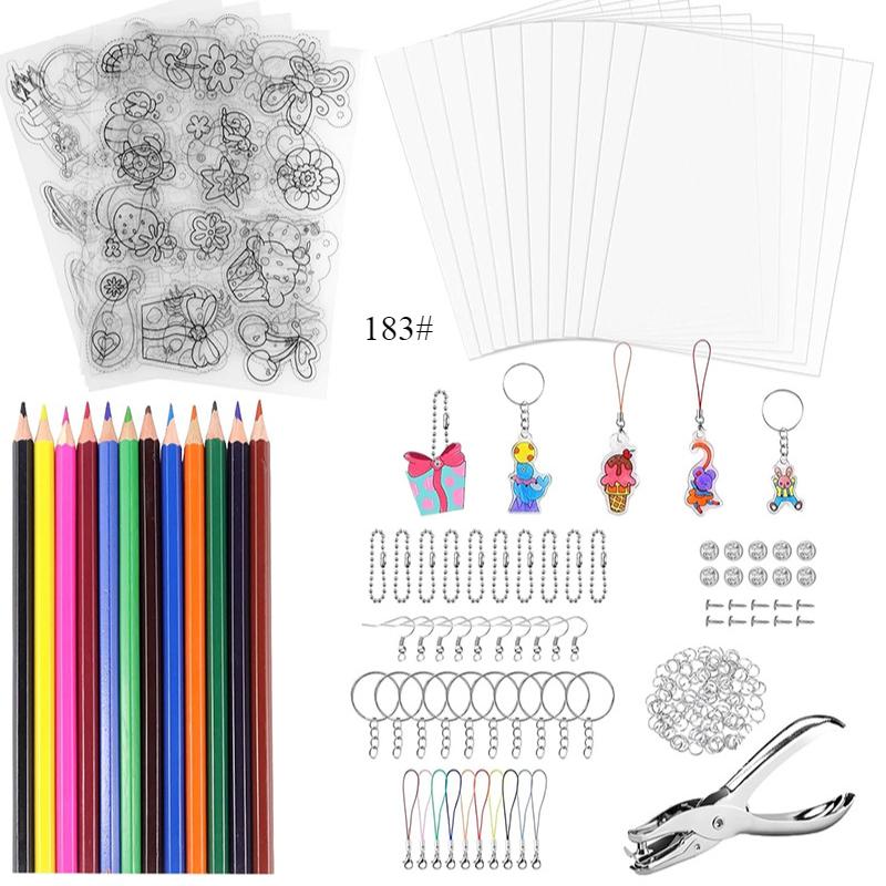 Krimpplastic Vel Set Kunst Set Bevat Krimpplastic Papier en Krimpkunst Papier met Patroon Gatentang voor Kinderen Creatief Knutselen