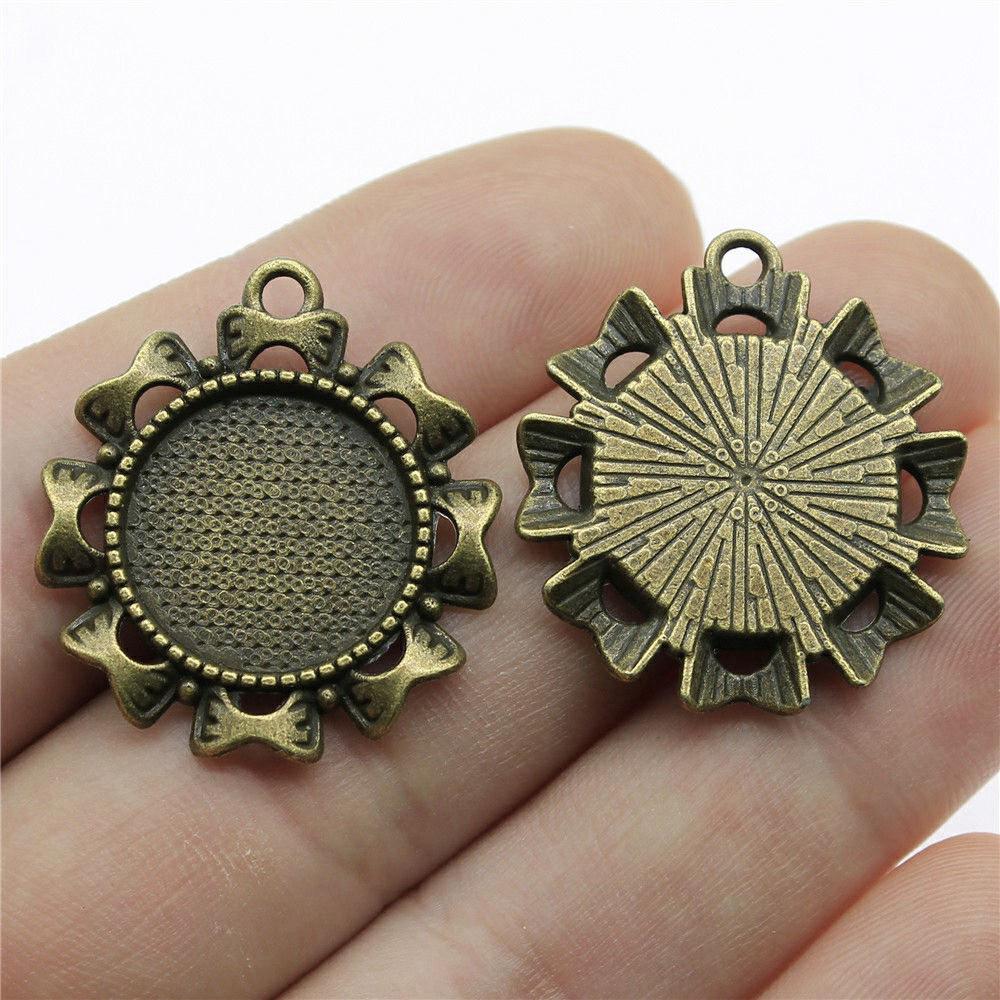 Fit Round 16mm Glass Cabochon Base Setting Tray Accessories Parts Men's Jewellery Bulk Original Cheapest Items
