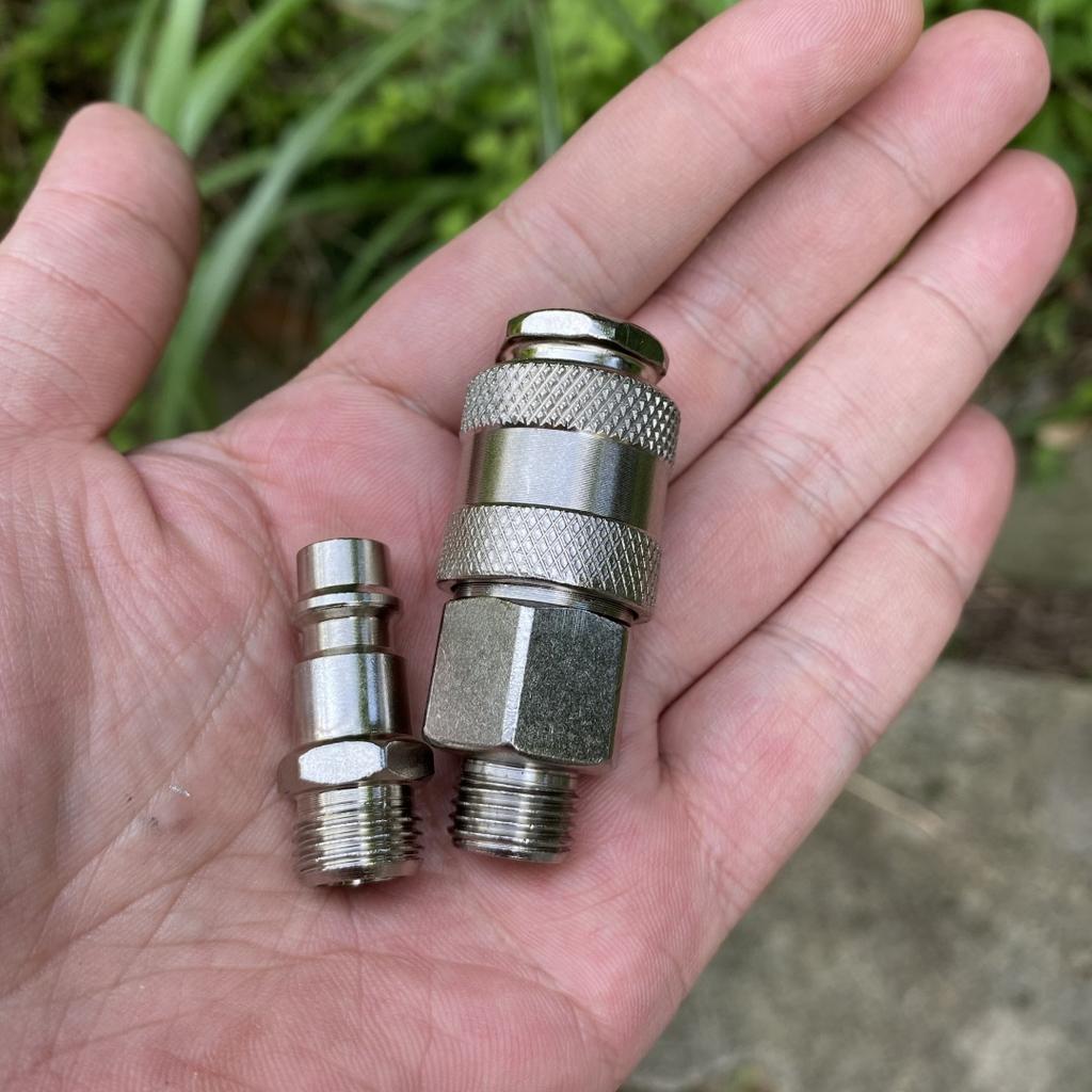 5Pcs EU Type Pneumatic Quick Fitting Connector Set PM20 SM20 G1/4 BSP Male Thread for Air Compressor Hose Connector Kit