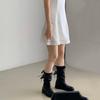 Sheepskin Version~ Short Boots Rear Split-end Flip-top Medium Boots Retro Leather Versatile Flat-bottomed Leather Boots Martin Boots