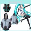 Stylish Hatsune Miku Vocaloid Zipper Hoodie With Soft Material For Everyday Wear