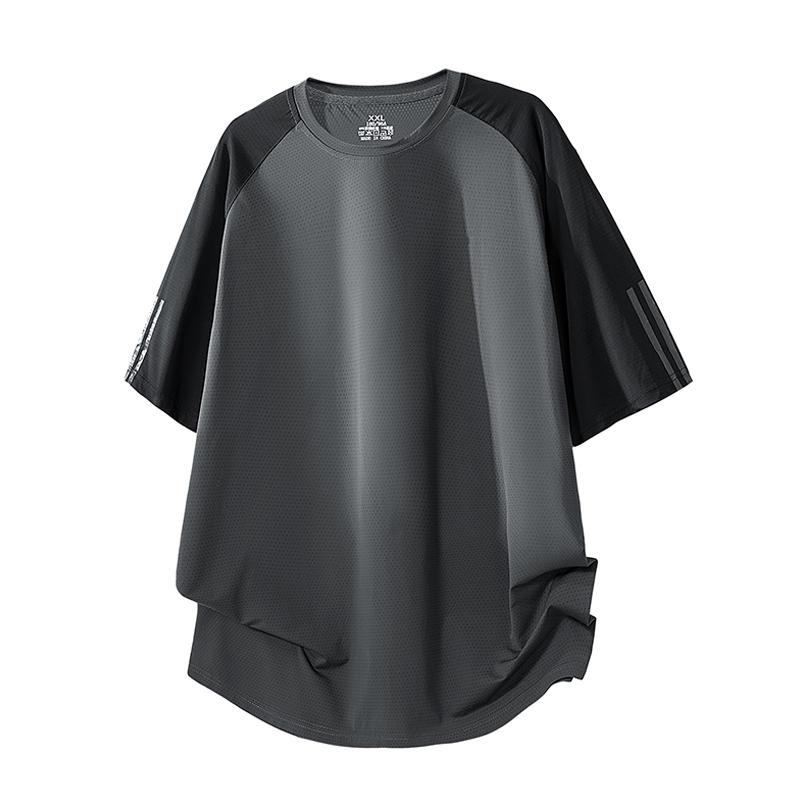 Quick Drying Sports T-shirt Men's Ice Silk Fitness Loose Summer Thin Short Sleeved Running Top
