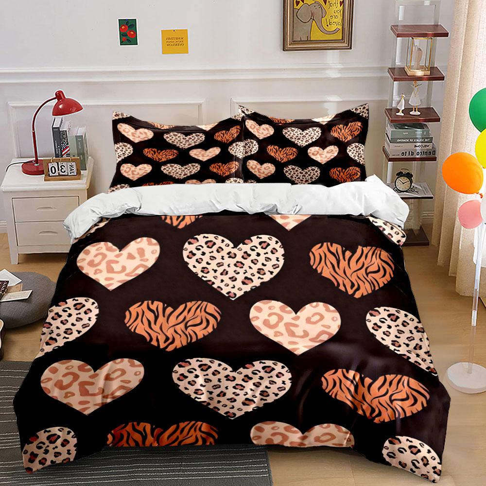 Heart Patterned Trio for Decoration Essentials kid's and adults' bedroom decor, Exquisite three-piece bedding set gift