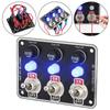 3 Gang Car Rocker Switch Panel With LED Circuit Breaker Fuse Holder Box Car Boat Camping RV Yachts Trucks Accessories 12V/24V