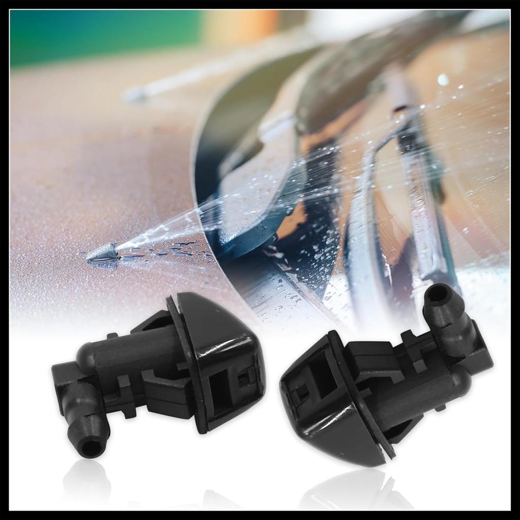 2pcs Black Plastic Front Windshield Wiper Nozzles 7C3Z-17603-A for Ford F150 2007-2011 Durable Material