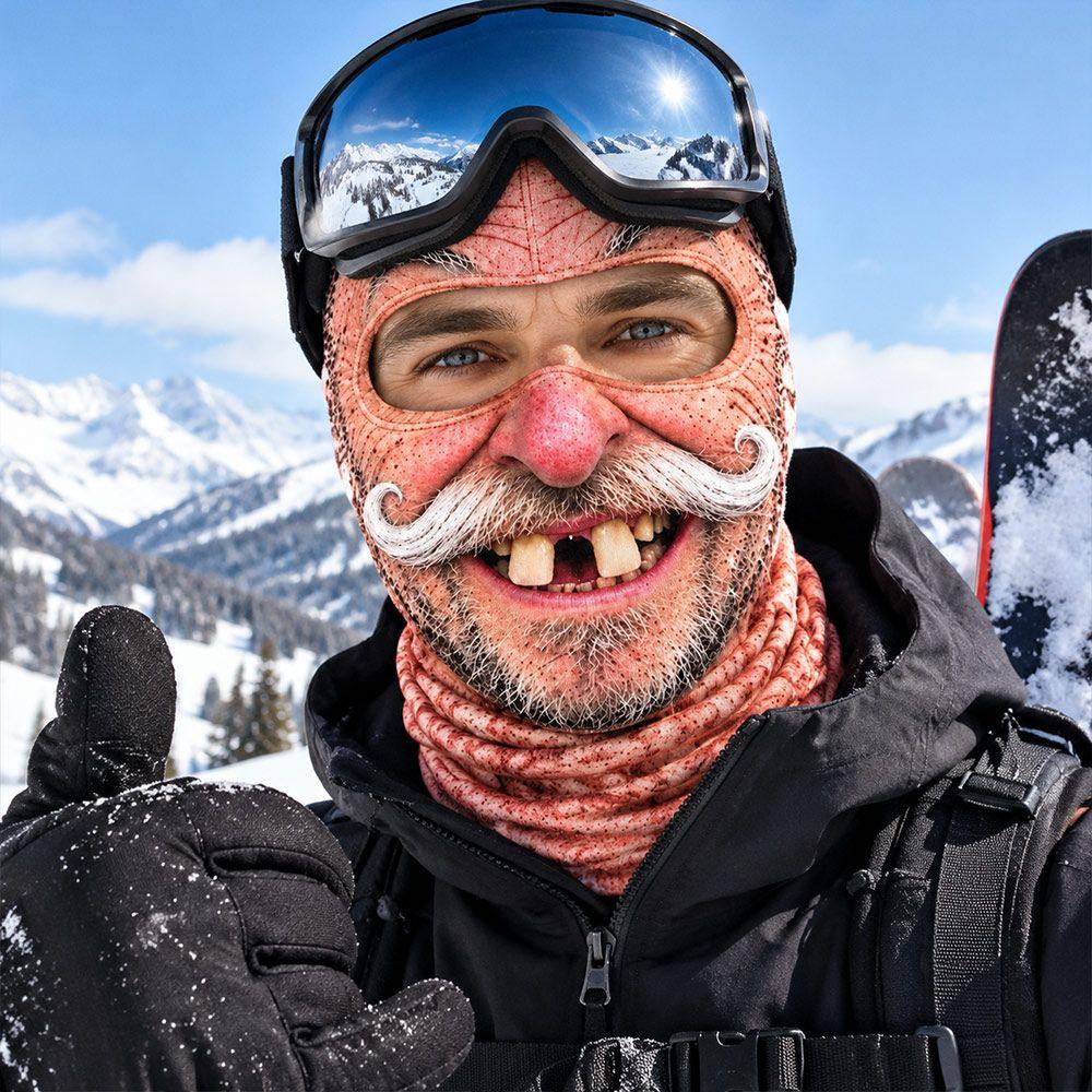 3D Face Printed Funny Ski Mask Old Man Pattern Winter Mask Cover  For Outdoor/Cycling/Pranks/Party