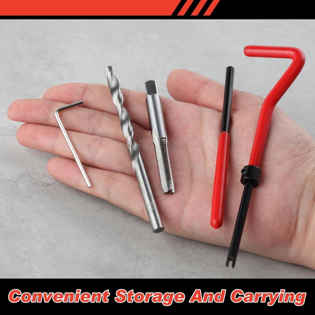 30 Piece M6 X 1.0Mm Thread Repair Kit, HSS Drill Helicoil Thread Repair Kit, Metric Bolt Thread Repair Ert Kit Portable Rethreading Tool Kit,