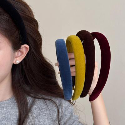 Retro Velvet Wide Headband for Women - 2025 New Style for a Sleek Look