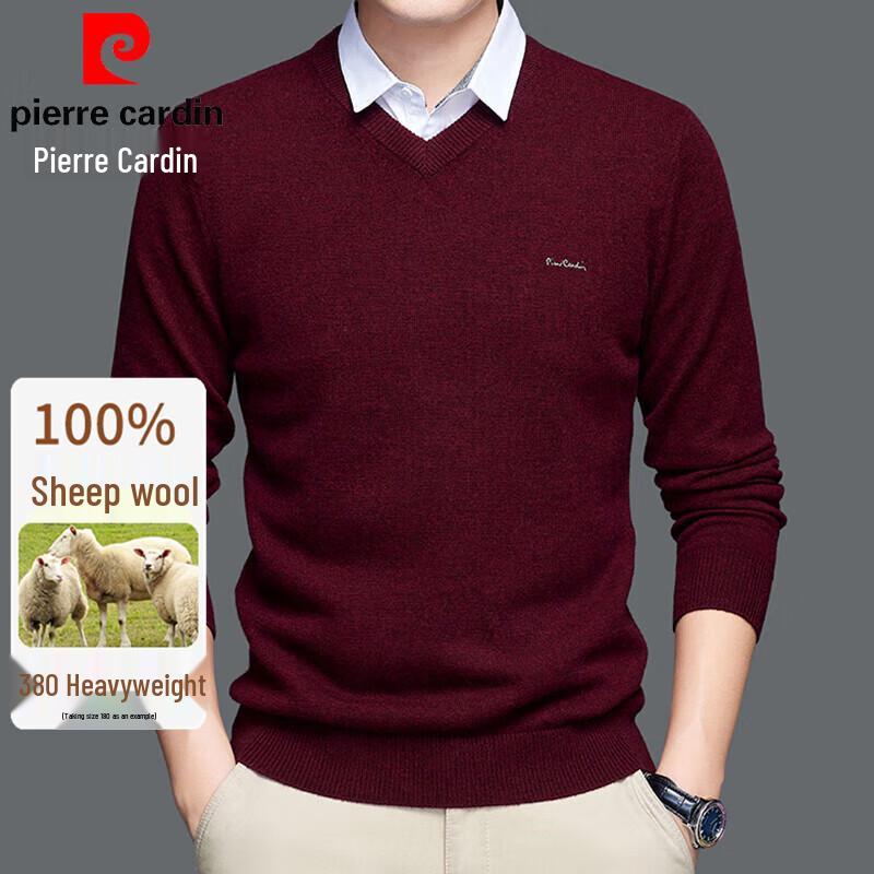 Pierre Cardin Men's Pure 100% Wool V-Neck Sweater