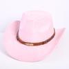 Popolare cappello western da cowboy in camoscio classico europeo e americano moda uomo e donna cappello da cowboy a forma di cuore di pesca stile LO