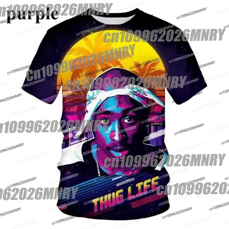 3D Druck 2pac Sommer Kinder T-Shirt Herren T-Shirts Rapper Star Tupac Moto Streetwear Damen Kurzarm Lässig Kinder T-Shirt Y2k