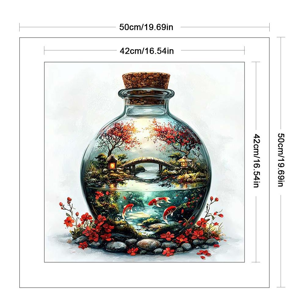 Full Embroidery Eco-cotton Thread 11CT Printed Bottle Cross Stitch Kit Art