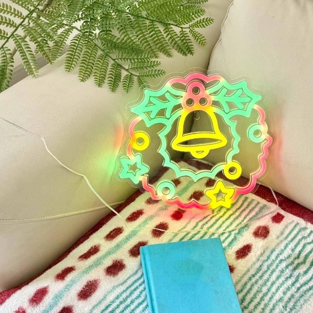 Luminous Christmas Neon Sign USB-powered Xmas Shaped Light Atmosphere Signboard  Camper