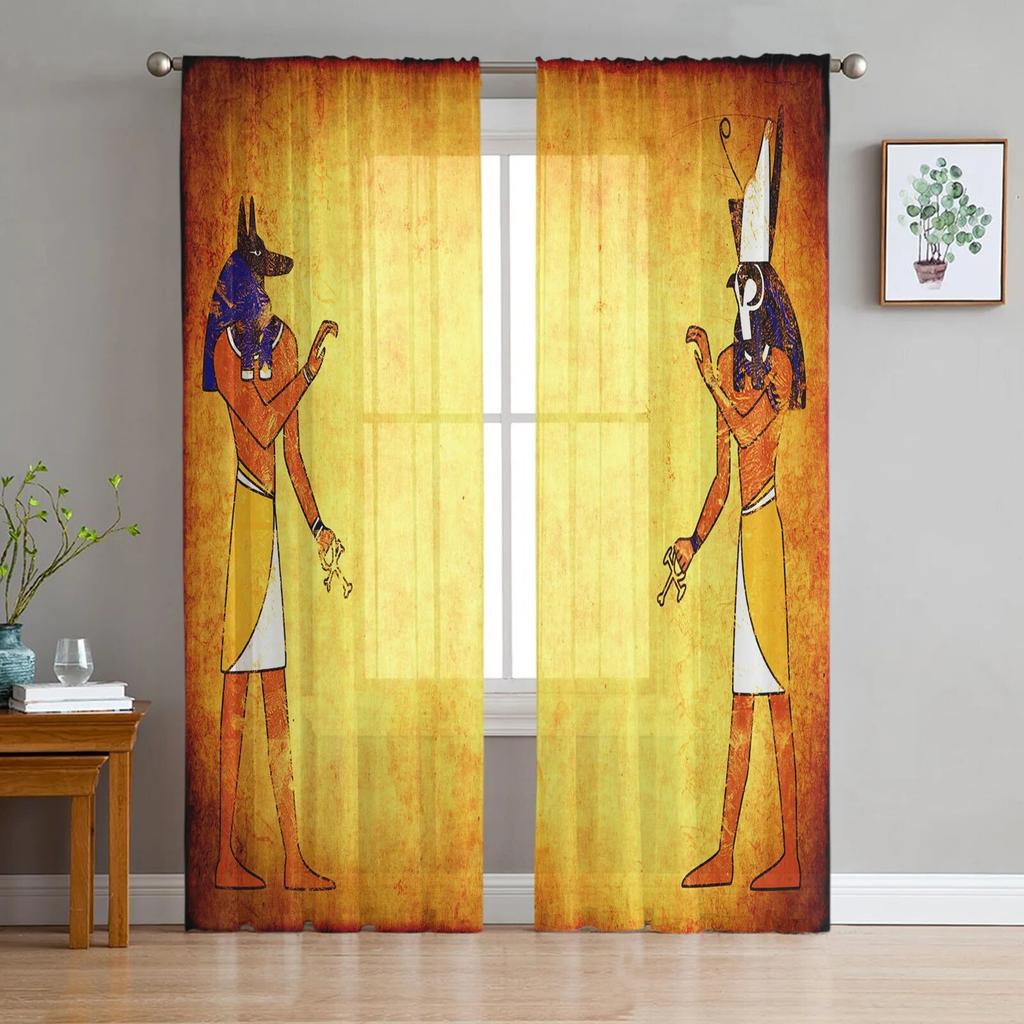Geroglifici Antico Egitto Stile Retrò Tende Moderne Per Soggiorno Tende in Garza Finestra Trasparenti Per Camera Da Letto Accessori Decorazioni