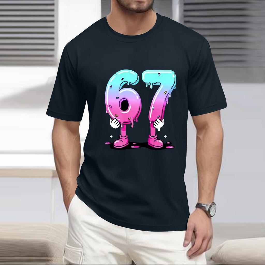 Herren Beliebtes T-Shirt Bedrucktes Rundhals Kurzarm T-Shirt