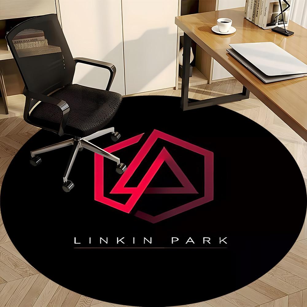 1 Pezzo Tappeto Rotondo da Ufficio Linkin Park, Antiscivolo, Morbido e Durevole Tappeto da Ufficio per Decorazione d'Interni, Perfetto per Ufficio, Bella Decorazione