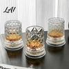 Lead-free Glass Tumbler Dad's Gift Spinning Whiskey with LED Light 260ml Embossed
