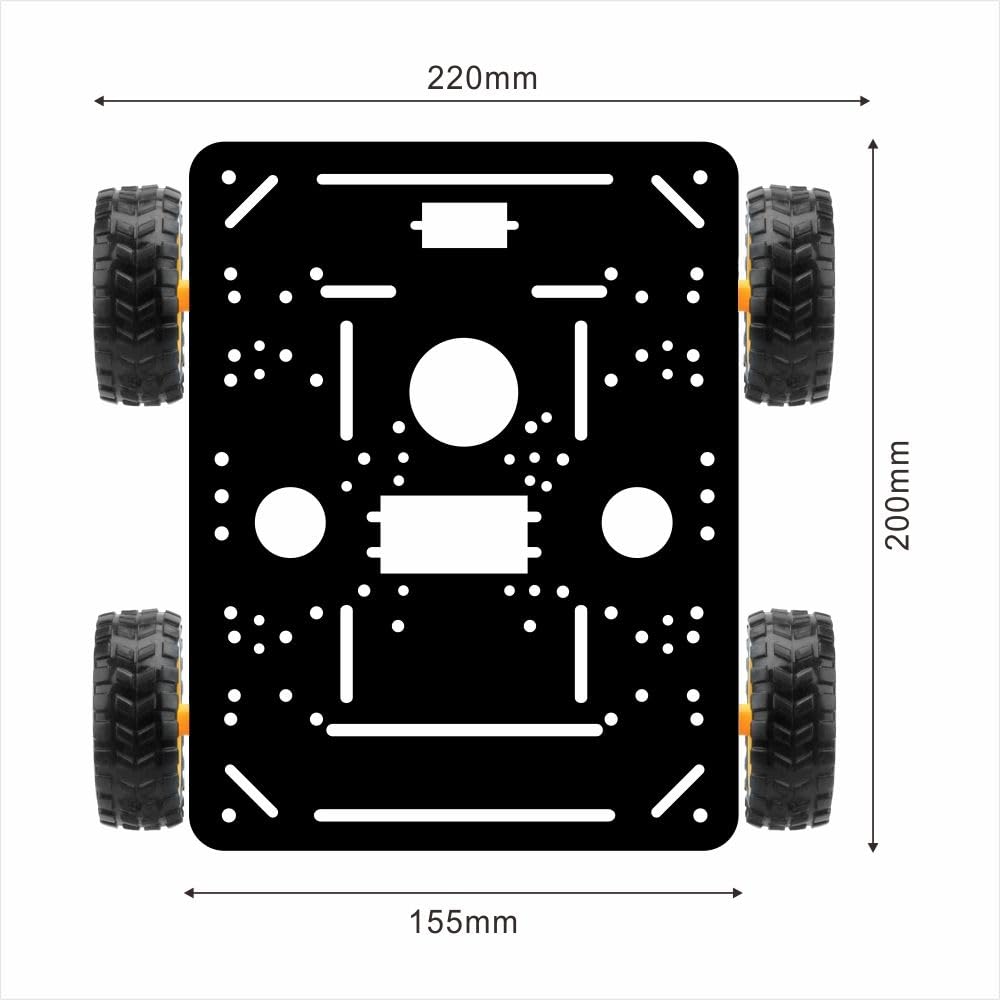 OSOYOO FlexiRover Assembly Kit for Arduino Customizable Robot Car Chassis with 4 TT Motors and Ideal for Robotics Development Main Board Not – Wheels,