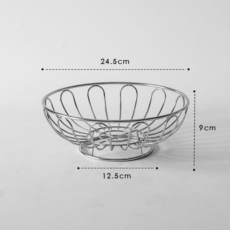 Sturdy 304 stainless steel bread basket fruit basket living room household coffee table fruit plate vegetable basket ornament