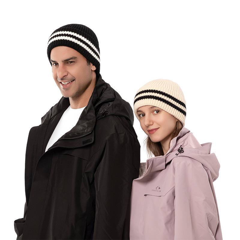 Vlněná pletená čepice v korejském stylu: Hřejivá, trendy, unisex podzimní/zimní čepice