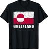 Greenland Flag Design Grunge Country Flag Greenland T-Shirt
