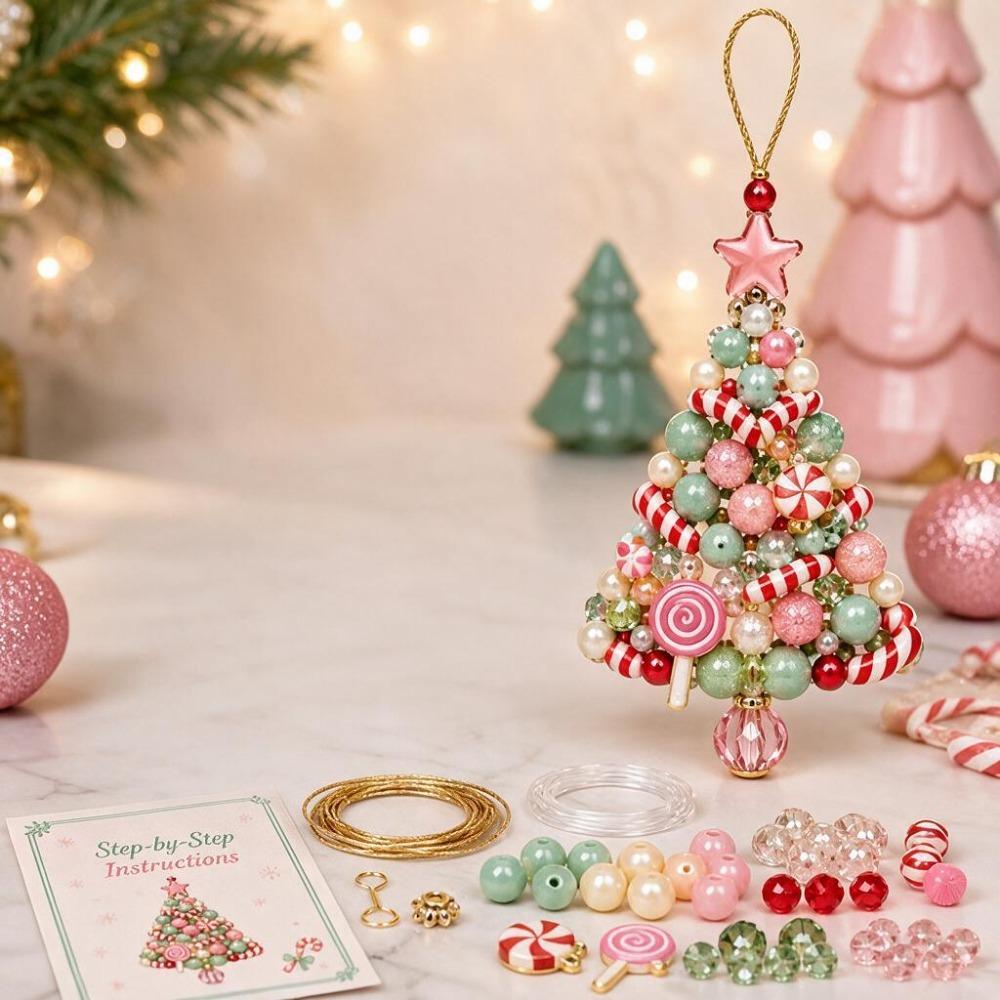 Flaches Design DIY Perlen-Weihnachtsbaum-Set Weihnachtsbaum-Perlen-Schmuck-Set Festlich