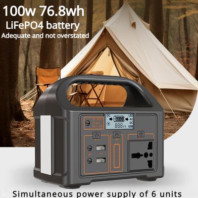 100w Portable Power Station Solar Powerstation LiFePO4 Battery Outdoor Camping Ultralight Power Supply 78.6wh AC/DC