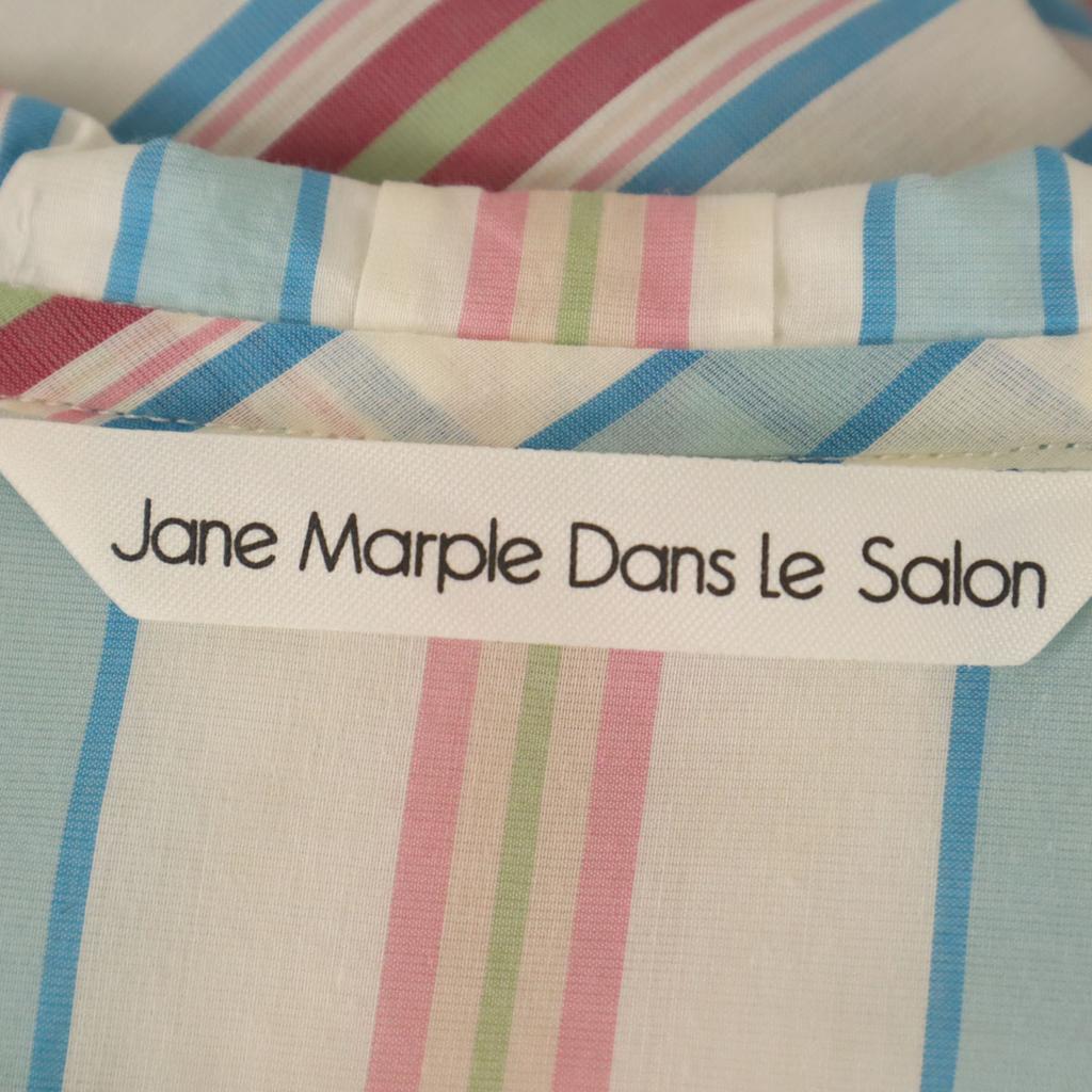 Jane Marple Dans Le Salon made in Japan Streifen Kurzarm Hemdkleid M Damen Gebraucht