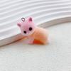 Dress Cat Pendant Cute 3D Hairy Flocking Animal Cat Charms Miniature Dolls Keychain Necklace Pendant DIY Crafts Jewelry Make