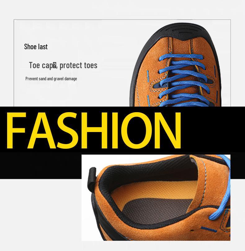 Chic Round Toe Hiking Shoes - Non-Slip, Low-Top Style for Women & Men