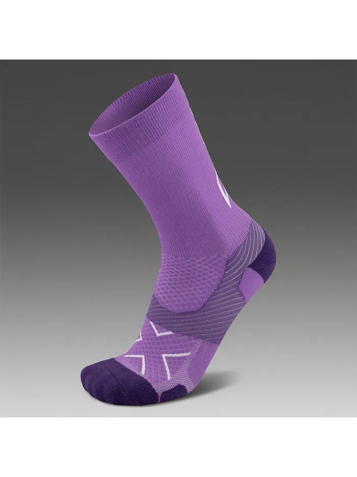(Unisex) Vector Light Cushion Crew Socks Purple_UA7005ETHT-WHT