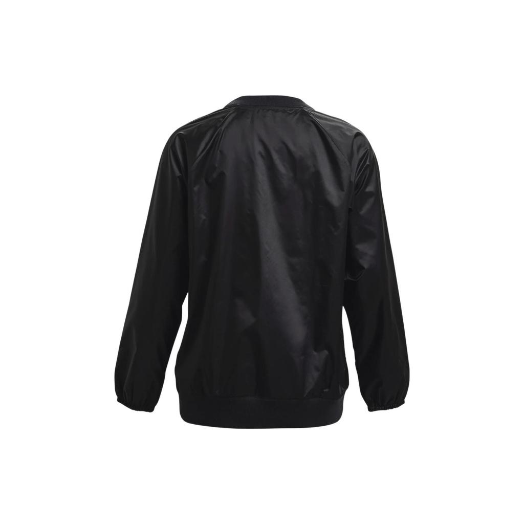 Under Armour Recover Casual Solid Color Big Logo Crew Neck Training Long Sleeve Sweatshirt Women Sweatshirt Black 1364012-001