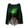 Women's Fashion Long Sleeve Christmas Snowman Snowflake Print Jacket Cardigan