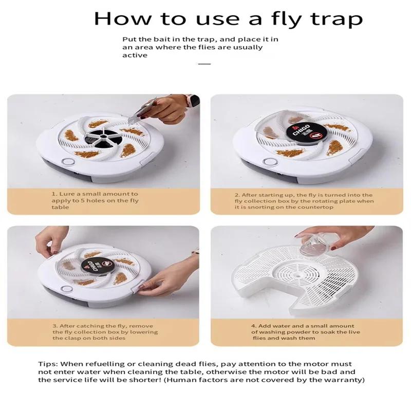 Elektrická bezpečnostní past na mucholapky dobíjecí/USB vnitřní odolný bezpečnostní automatický lapač s návnadou Vnitřní/venkovní lapač škůdců