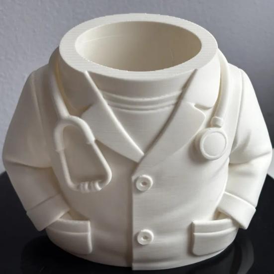 Pen Holder Lab Coat-Inspired Desktop Organizer with Miniature Stethoscope Medical-Themed Multi-Compartment Desk Organizer