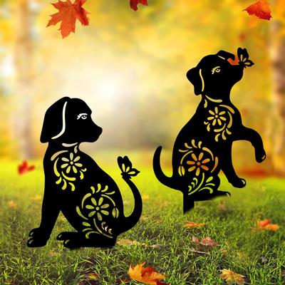 1 pz Decorazione Metallo Gatto Cane Adorabile Arte Esterna Unica Arte in Metallo Gatto Cane Decorazione Giardino MustHave Incantevoli Paletti da Giardino in Metallo