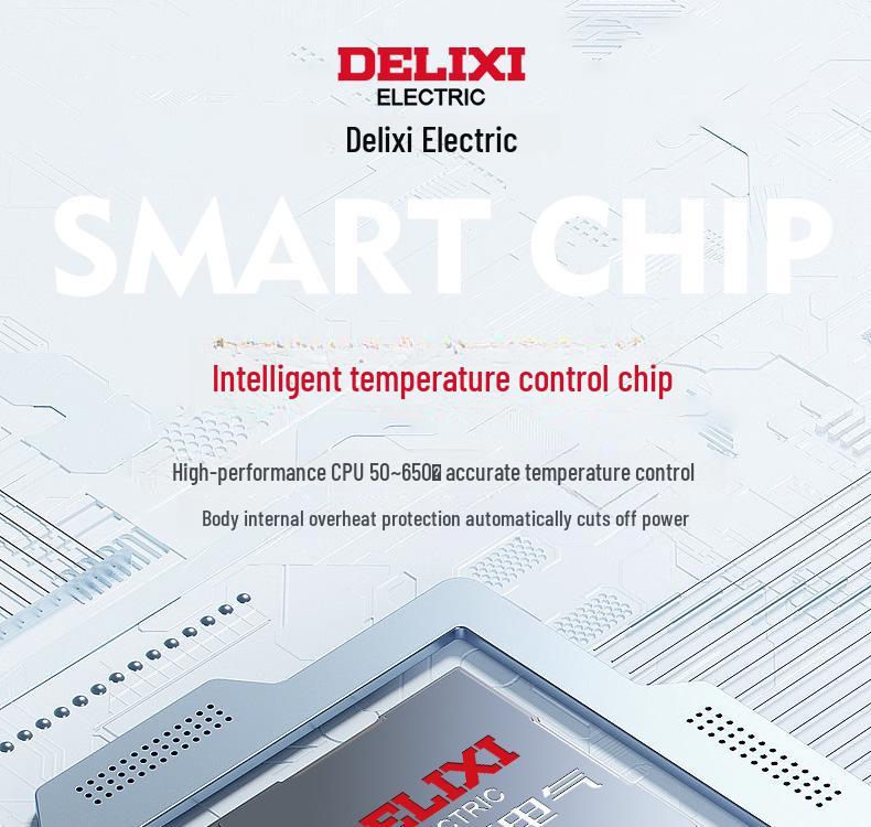 Delixi Electric Digital Display High-Power Hot Air Gun for Temperature Control & Film Shrinking.