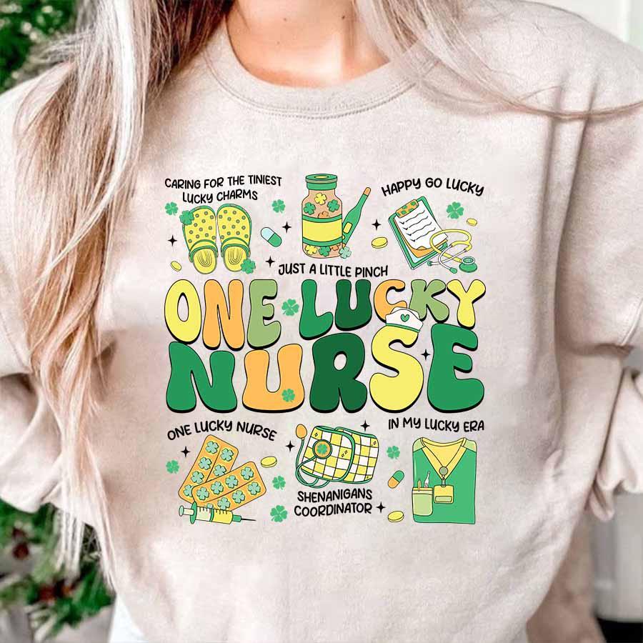 Nurse St Patricks Day Shirt One Lucky Nurse Shirt Shamrock Nurse Shirt Lucky XXXL