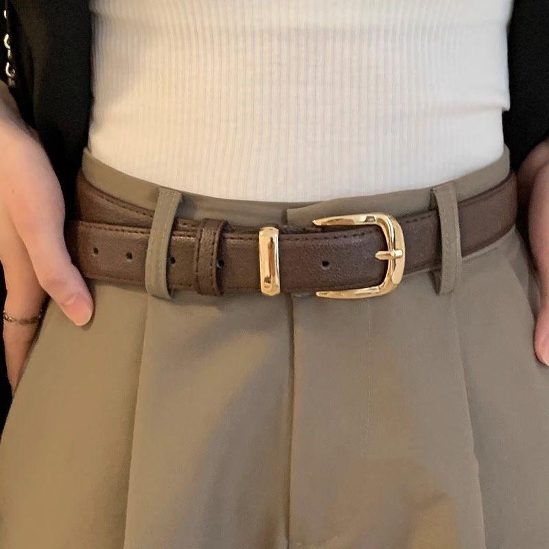 Wide Brown Elegant Metal Buckle Belt For Women In Vintage Fashion Perfect For Autumn 2023