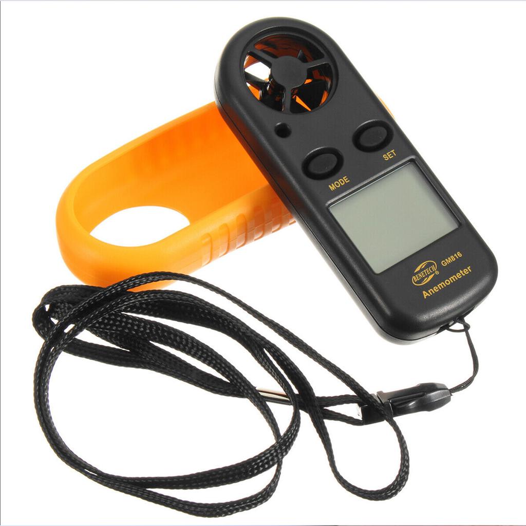 Digitales Anemometer Handheld Windgeschwindigkeitsmesser Messgerät Genau Messen Wind Temperatur Geschwindigkeit Hintergrundbeleuchtung LCD Digital